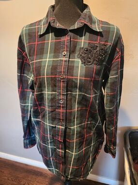 Ralph Lauren Navy Plaid Shirt with Red & Cream Windowpane